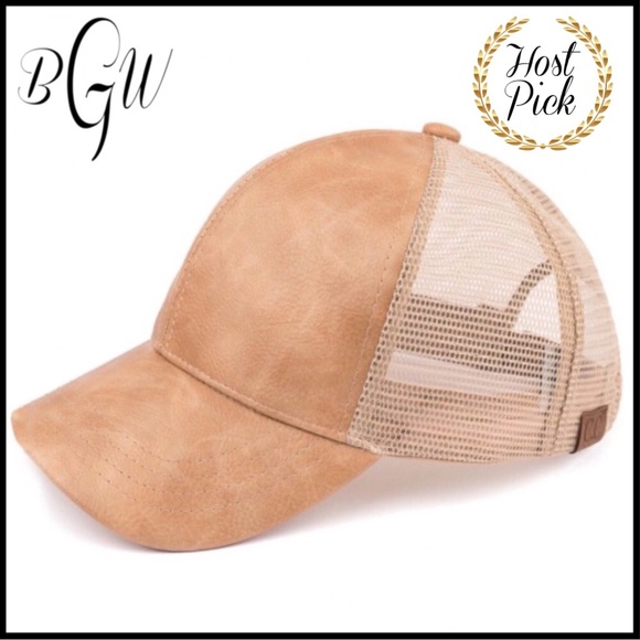 Boutique with Grace Accessories - 🍂🆕🎉HP🎉Faux Distressed Leather Mesh Cap